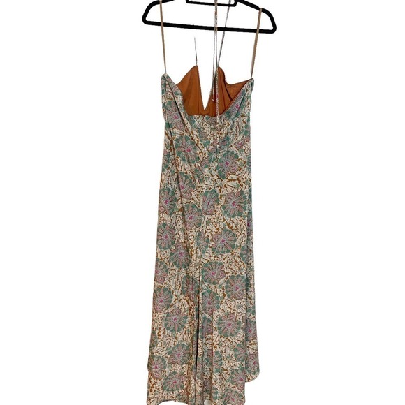 Veronica Beard Floral Ruched Aldana Dress Sleeveless Halter Neck Size 14 NWOT - Picture 8 of 12